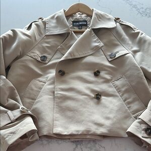 Steve Madden Beige Cropped Trench Coat
